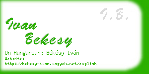 ivan bekesy business card